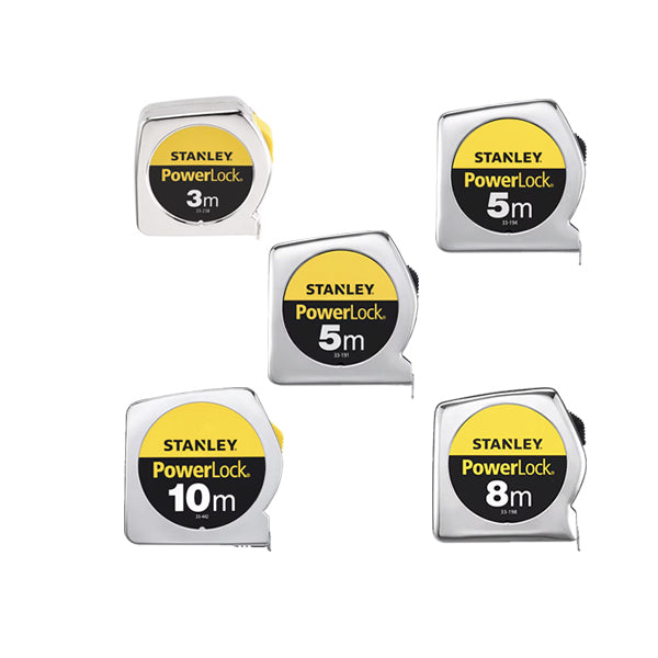 Mètres ruban POWERLOCK - Étui en Matière Synthétique - (Pack de 12 pcs ou 18 pcs) - Mètre de 3 à 10m - Ruban de 12,7 à 25 mm - STANLEY - (Pack multiple) Mètres ruban POWERLOCK - Étui en Matière Synthétique - (Pack de 12 pcs ou 18 pcs) - Mètre de 3 à 10m - Ruban de 12,7 à 25 mm - STANLEY - (Pack multiple)